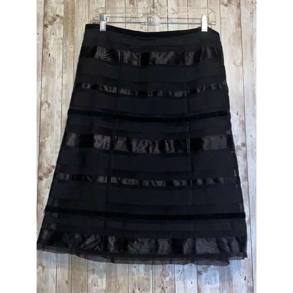 Madison Studio Black Ribbon Holiday Cocktail Holiday Party Skirt Size 12 - Picture 1 of 8
